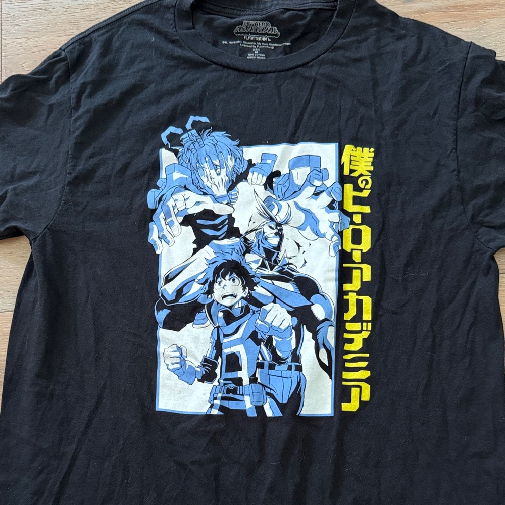 Black My Hero Academia Graphic T-Shirt medium m